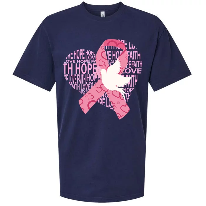 Breast Cancer Ribbon Of Love Sueded Cloud Jersey T-Shirt