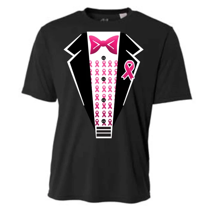 Breast Cancer Ribbon Tuxedo Cooling Performance Crew T-Shirt