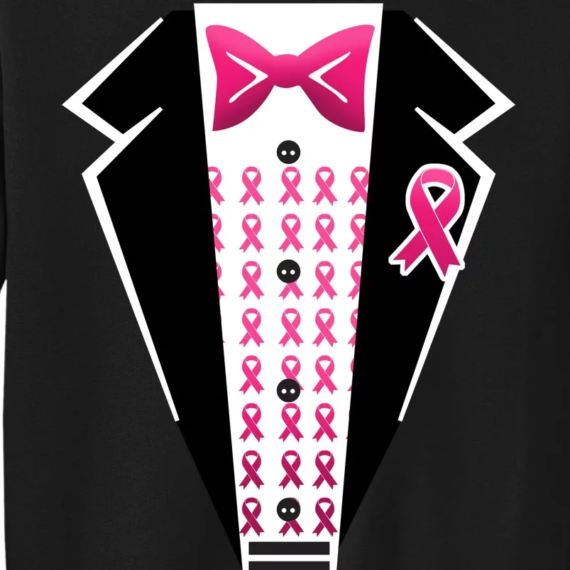 Breast Cancer Ribbon Tuxedo Tall Sweatshirt