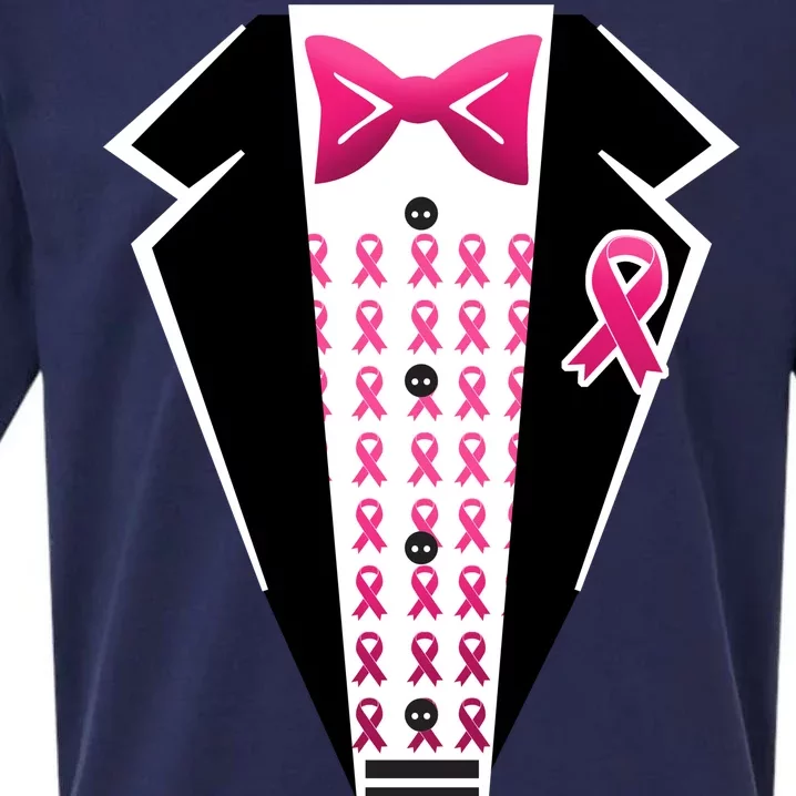 Breast Cancer Ribbon Tuxedo Sueded Cloud Jersey T-Shirt