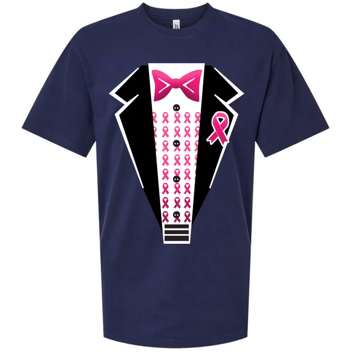 Breast Cancer Ribbon Tuxedo Sueded Cloud Jersey T-Shirt