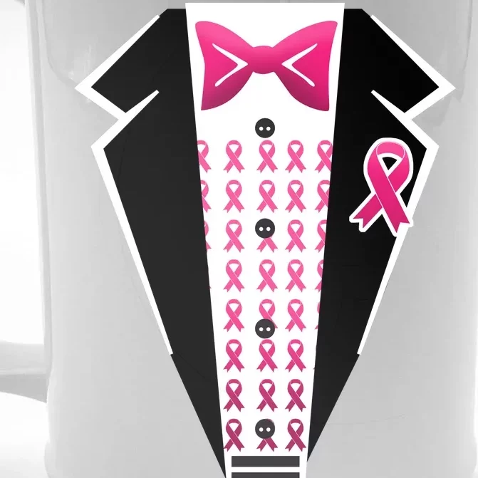 Breast Cancer Ribbon Tuxedo Front & Back Beer Stein