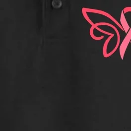 Breast Cancer Ribbon Wings Dry Zone Grid Performance Polo