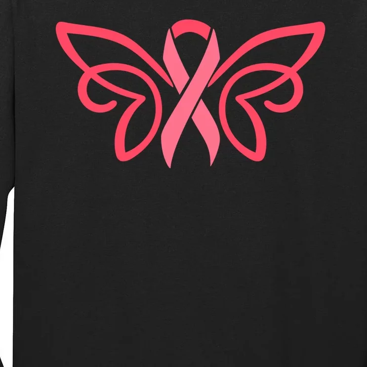 Breast Cancer Ribbon Wings Tall Long Sleeve T-Shirt