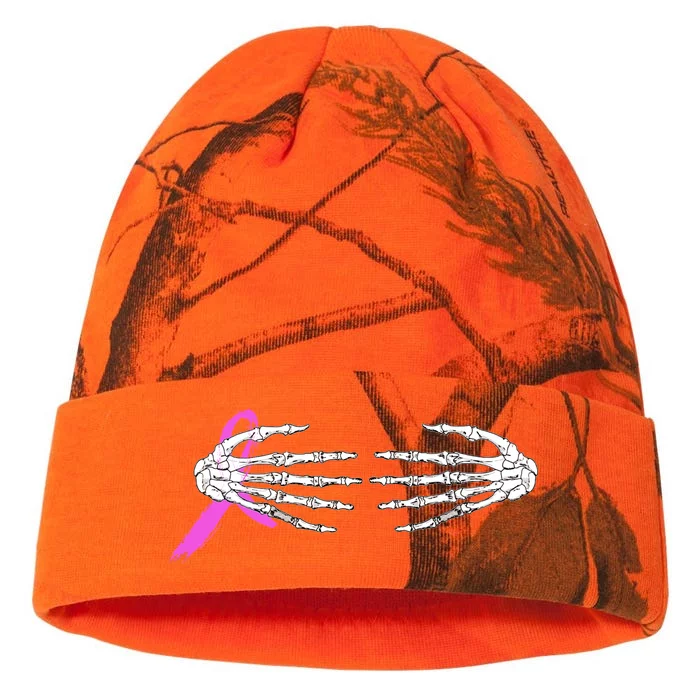 Breast Cancer Skeleton Hands Kati - 12in Camo Beanie