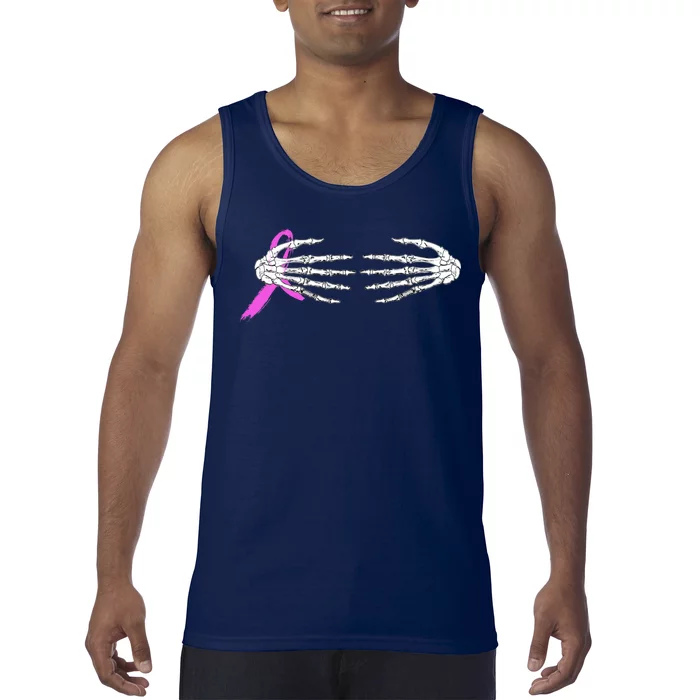 Breast Cancer Skeleton Hands Tank Top