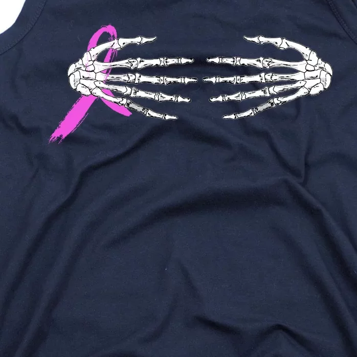 Breast Cancer Skeleton Hands Tank Top