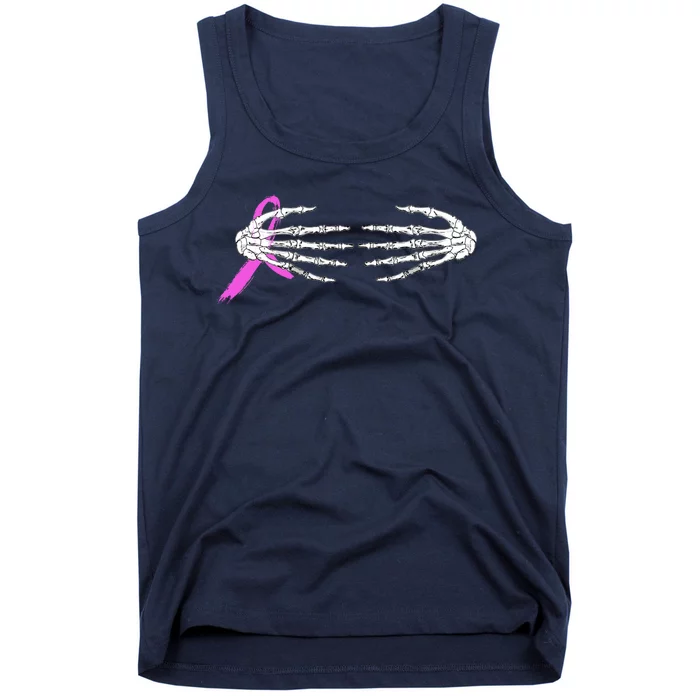 Breast Cancer Skeleton Hands Tank Top