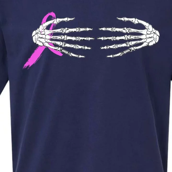 Breast Cancer Skeleton Hands Sueded Cloud Jersey T-Shirt