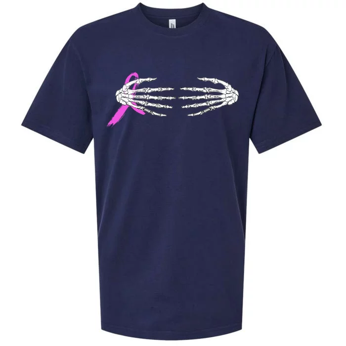 Breast Cancer Skeleton Hands Sueded Cloud Jersey T-Shirt