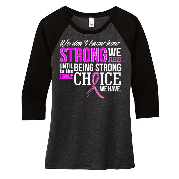 Breast Cancer Strong Women's Tri-Blend 3/4-Sleeve Raglan Shirt