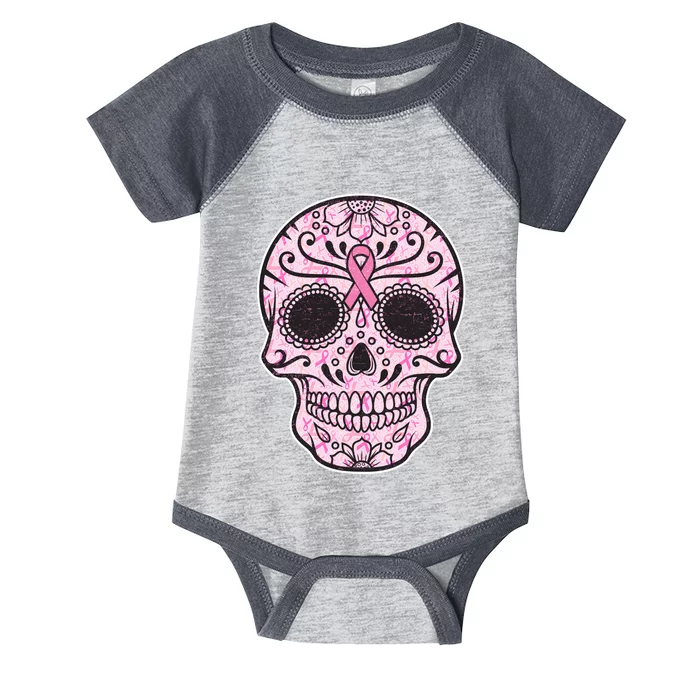 Breast Cancer Sugar Skull Day Of The Dead Dia De Los Muertos Infant Baby Jersey Bodysuit