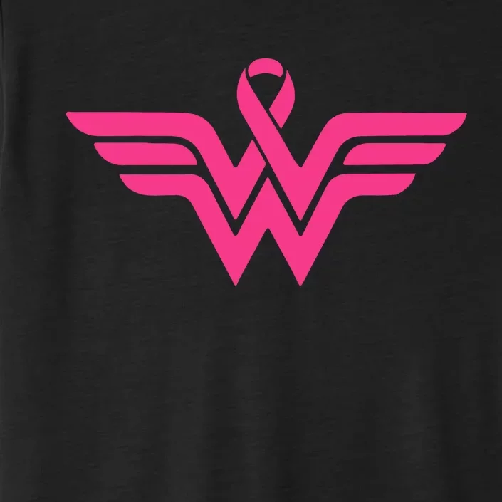 Breast Cancer Superhero Ribbon Logo ChromaSoft Performance T-Shirt