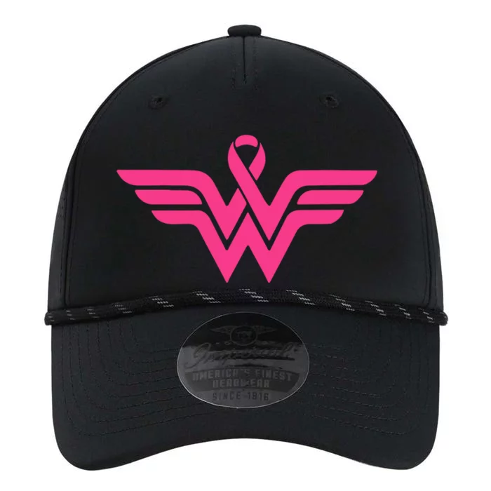 Breast Cancer Superhero Ribbon Logo Performance The Dyno Cap