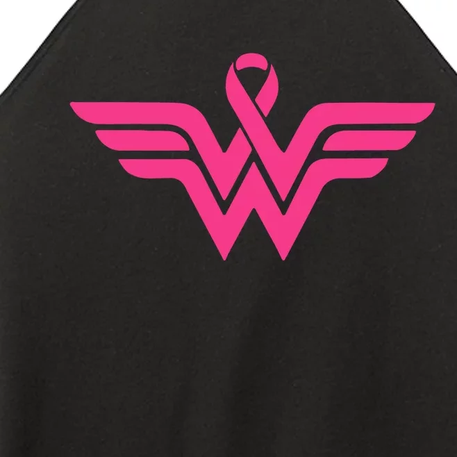 Breast Cancer Superhero Ribbon Logo Women’s Perfect Tri Rocker Tank