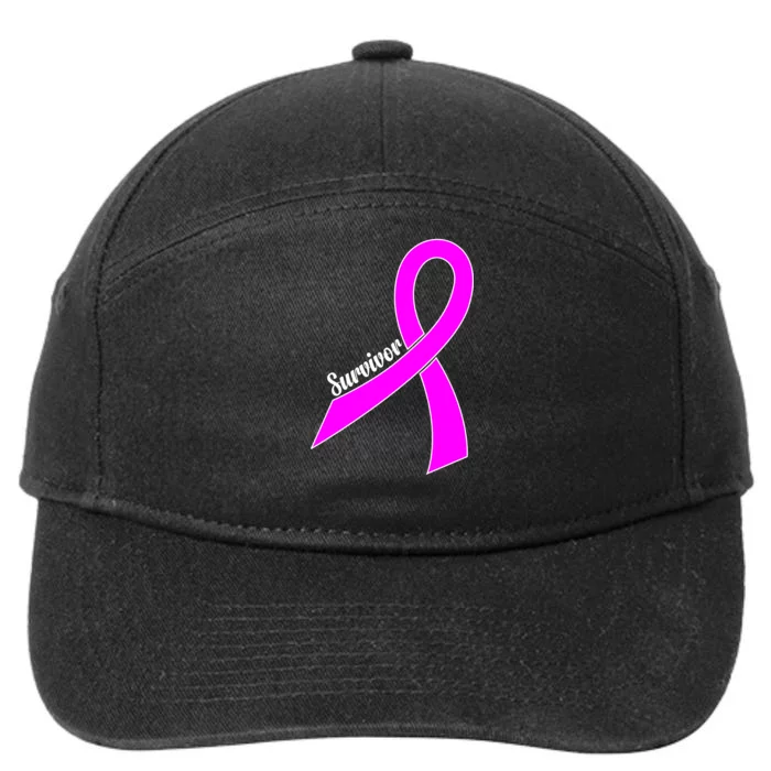 Breast Cancer Survivor 7-Panel Snapback Hat