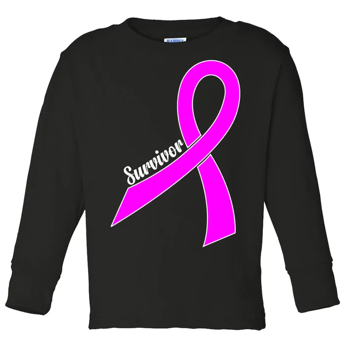 Breast Cancer Survivor Toddler Long Sleeve Shirt