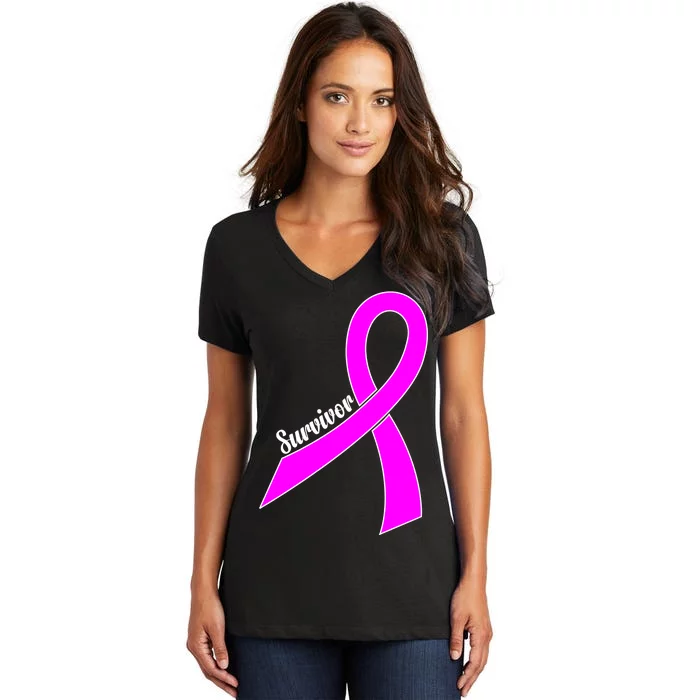 Breast Cancer Survivor Women's V-Neck T-Shirt