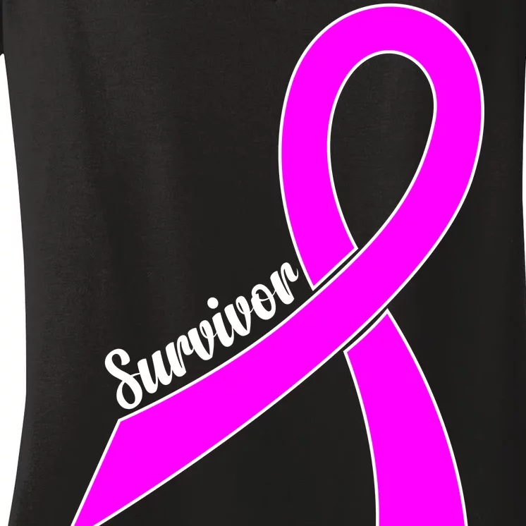 Breast Cancer Survivor Women's V-Neck T-Shirt