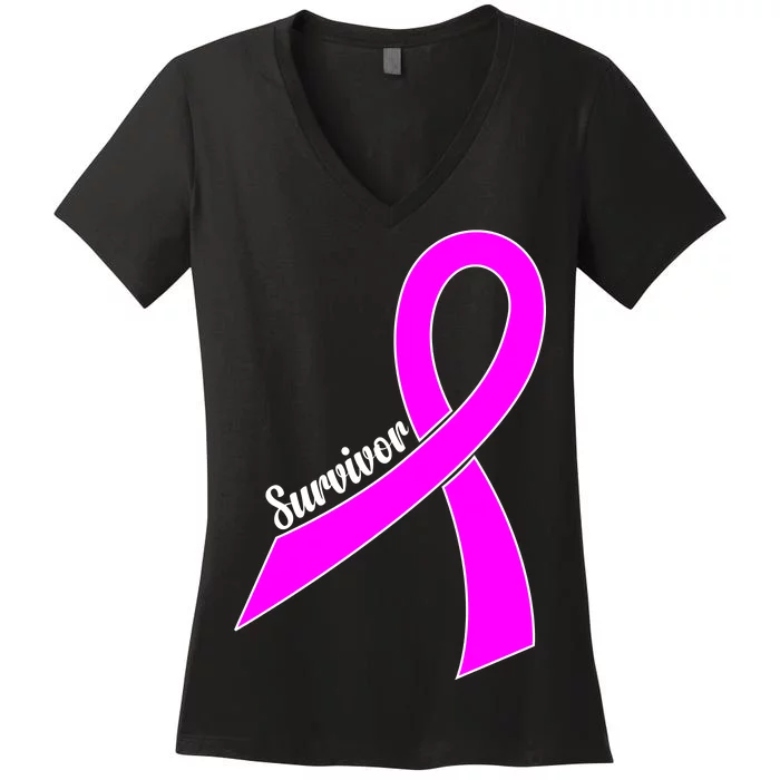 Breast Cancer Survivor Women's V-Neck T-Shirt