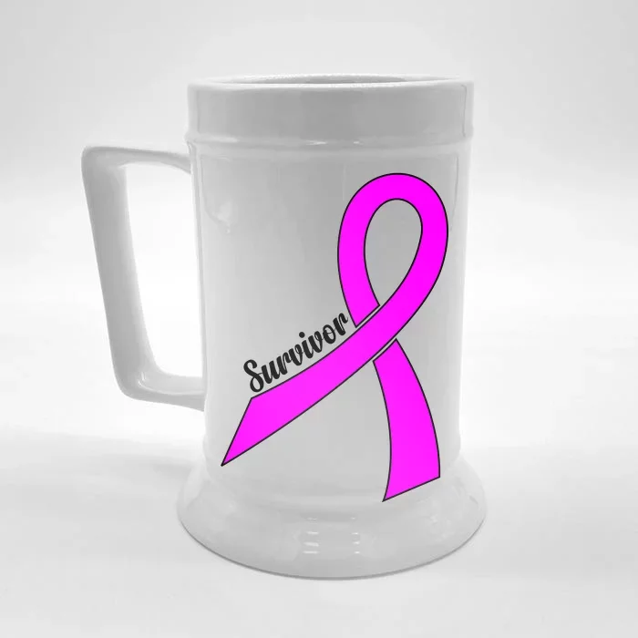 Breast Cancer Survivor Front & Back Beer Stein