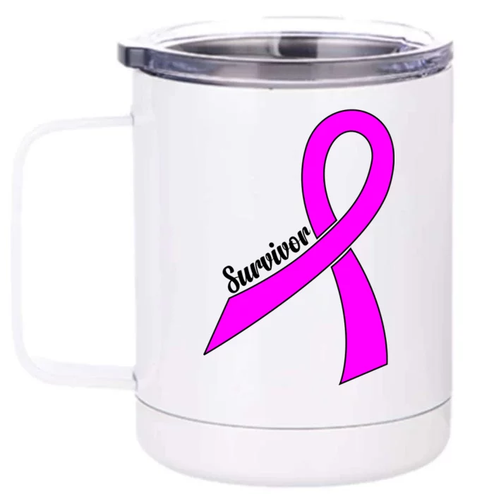 Breast Cancer Survivor Front & Back 12oz Stainless Steel Tumbler Cup