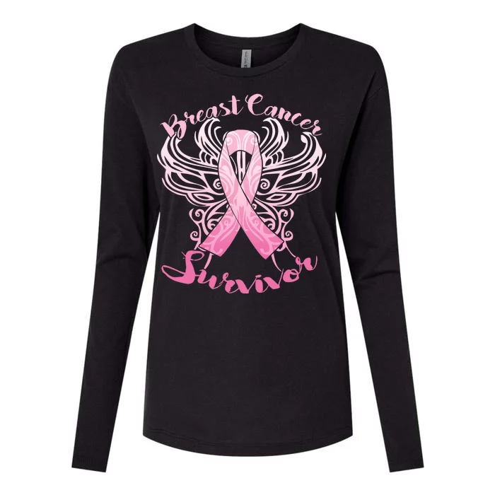 Breast Cancer Survivor Awareness Womens Cotton Relaxed Long Sleeve T-Shirt