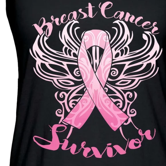 Breast Cancer Survivor Awareness Ladies Essential Flowy Tank