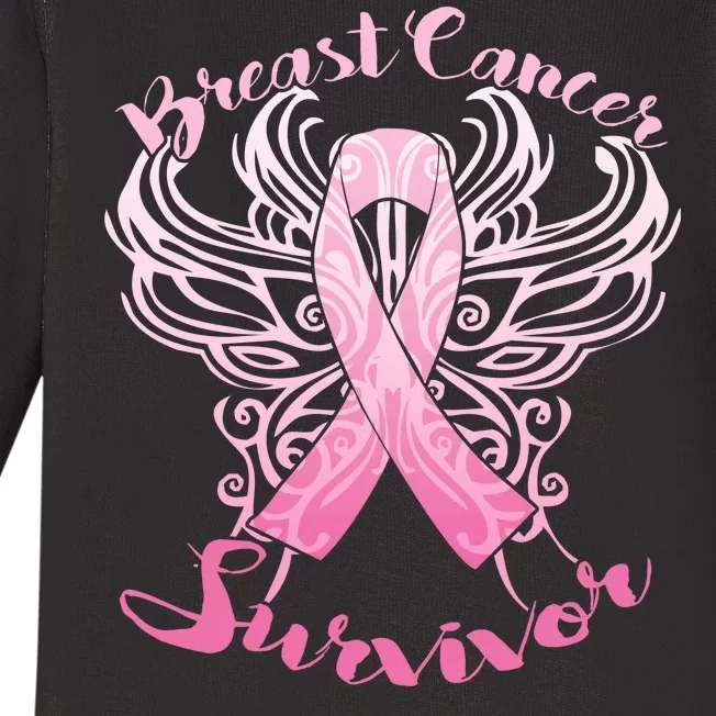 Breast Cancer Survivor Awareness Baby Long Sleeve Bodysuit