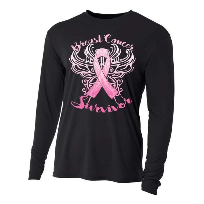 Breast Cancer Survivor Awareness Cooling Performance Long Sleeve Crew