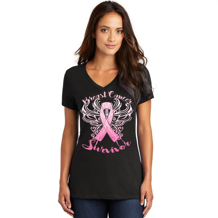 Breast Cancer Survivor Awareness Women's V-Neck T-Shirt