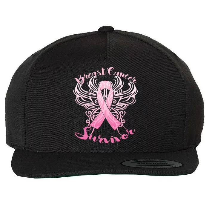 Breast Cancer Survivor Awareness Wool Snapback Cap