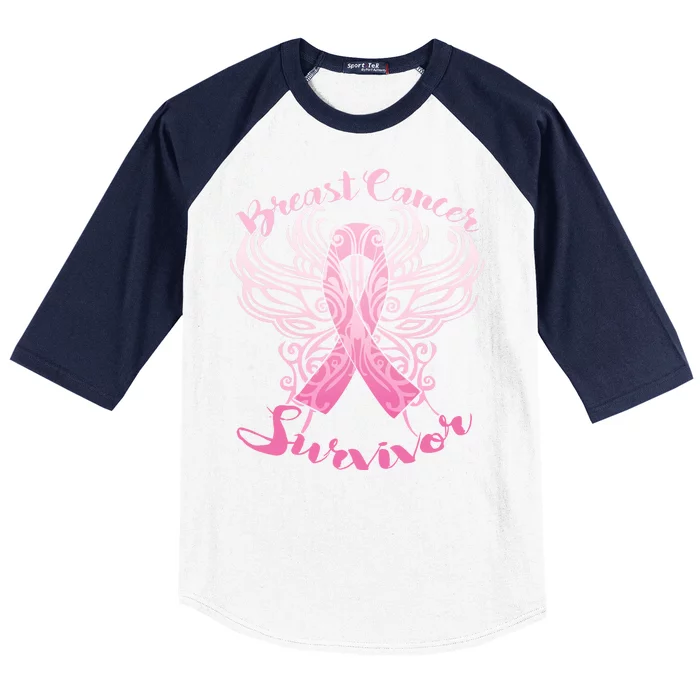 Breast Cancer Survivor Awareness Baseball Sleeve Shirt