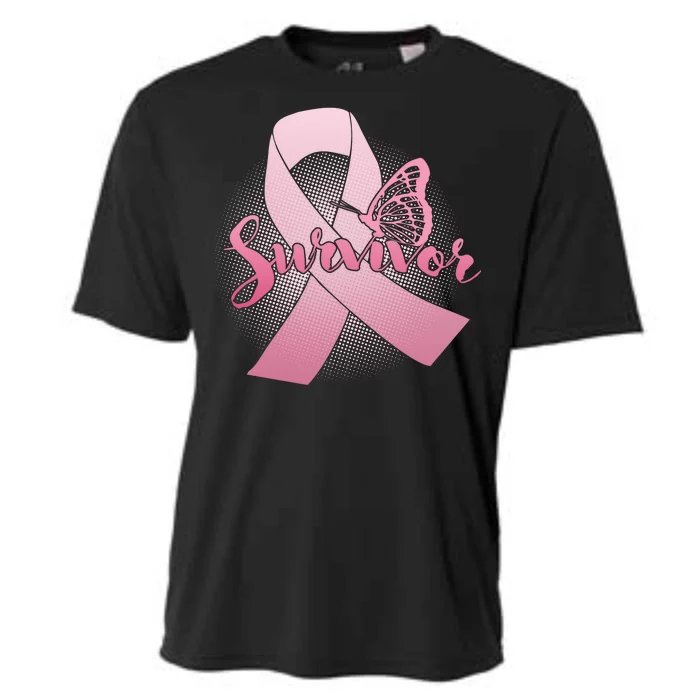 Breast Cancer Survivor Butterfly Cooling Performance Crew T-Shirt