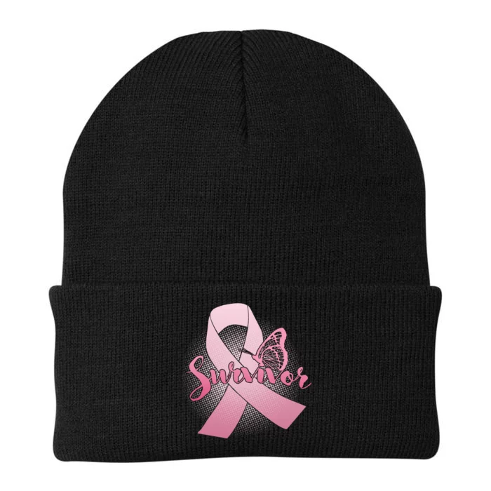 Breast Cancer Survivor Butterfly Knit Cap Winter Beanie