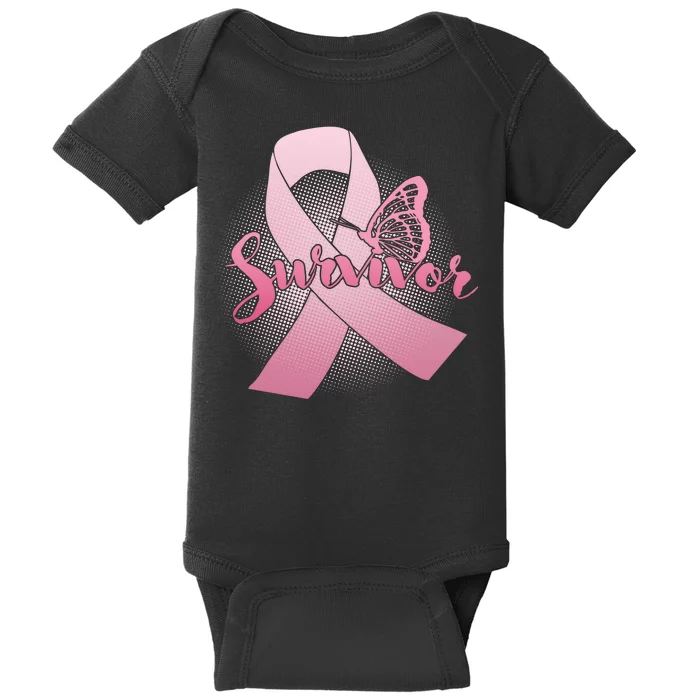 Breast Cancer Survivor Butterfly Baby Bodysuit