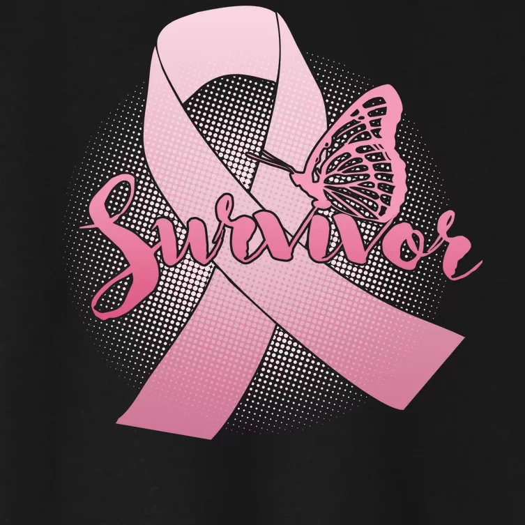 Breast Cancer Survivor Butterfly Women's Crop Top Tee