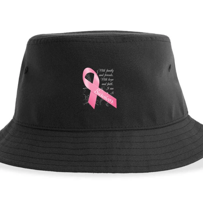 Breast Cancer Survivor Family Friends Hope Faith Sustainable Bucket Hat