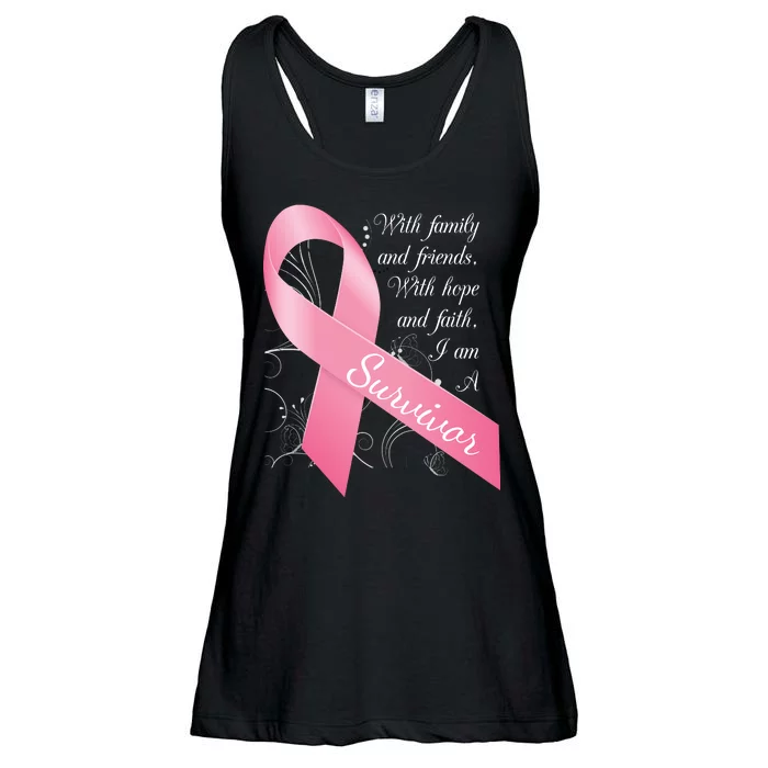 Breast Cancer Survivor Family Friends Hope Faith Ladies Essential Flowy Tank