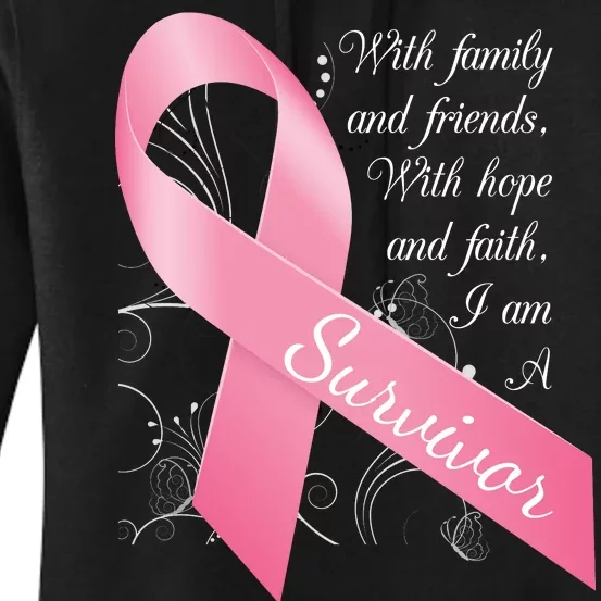 Breast Cancer Survivor Family Friends Hope Faith Women's Pullover Hoodie