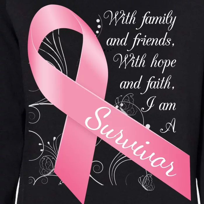 Breast Cancer Survivor Family Friends Hope Faith Womens California Wash Sweatshirt