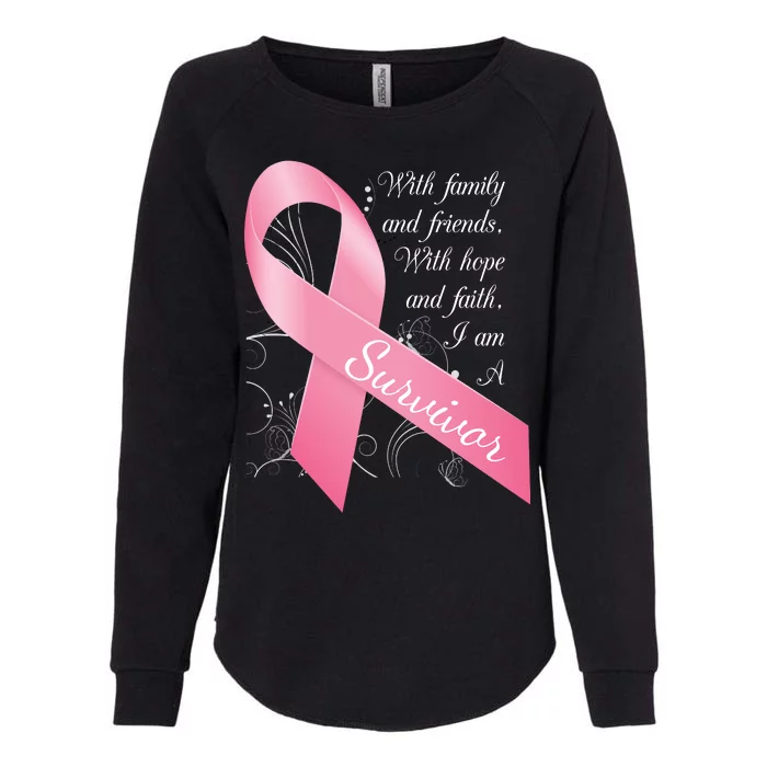 Breast Cancer Survivor Family Friends Hope Faith Womens California Wash Sweatshirt