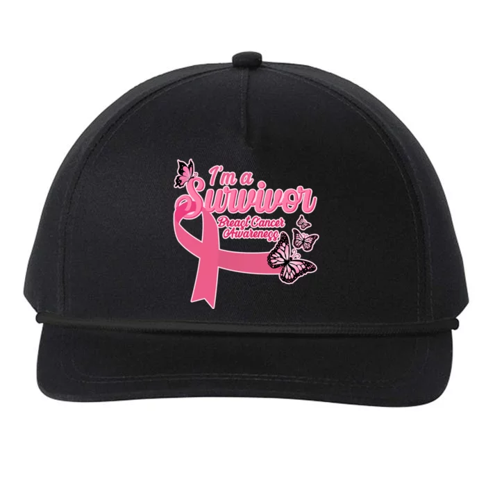 Breast Cancer Survivor Fighter Warrior Butterflies Snapback Five-Panel Rope Hat