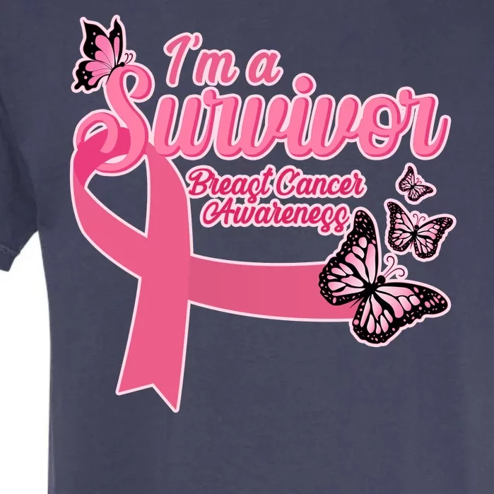 Breast Cancer Survivor Fighter Warrior Butterflies Garment-Dyed Heavyweight T-Shirt