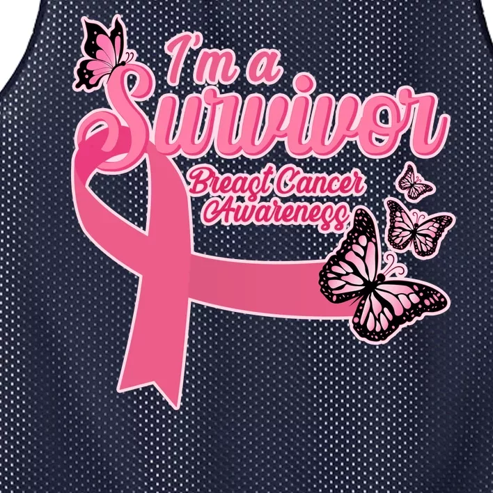 Breast Cancer Survivor Fighter Warrior Butterflies Mesh Reversible Basketball Jersey Tank