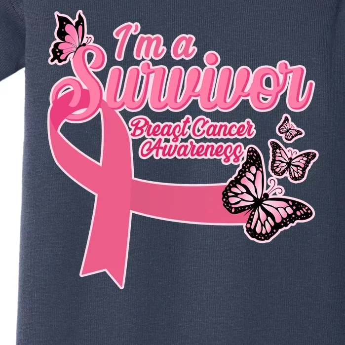 Breast Cancer Survivor Fighter Warrior Butterflies Baby Bodysuit