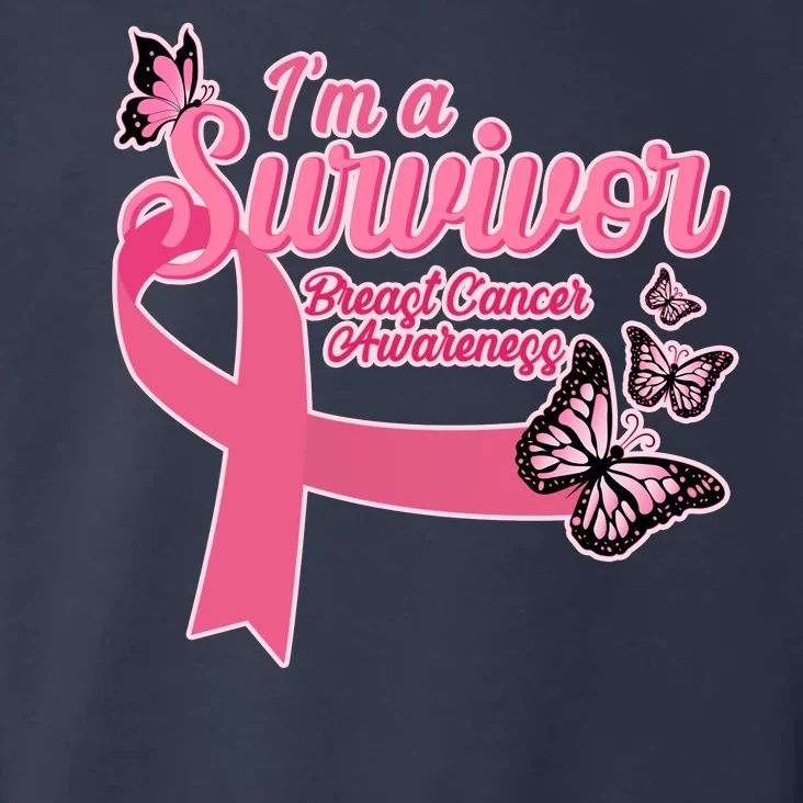 Breast Cancer Survivor Fighter Warrior Butterflies Toddler Hoodie