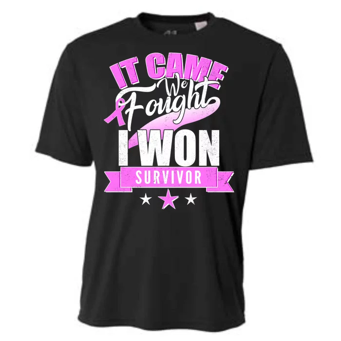 Breast Cancer Survivor It Came We Fought I Won Cooling Performance Crew T-Shirt