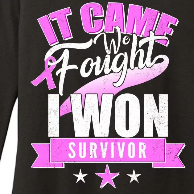 Breast Cancer Survivor It Came We Fought I Won Womens CVC Long Sleeve Shirt