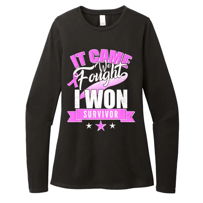 Breast Cancer Survivor It Came We Fought I Won Womens CVC Long Sleeve Shirt